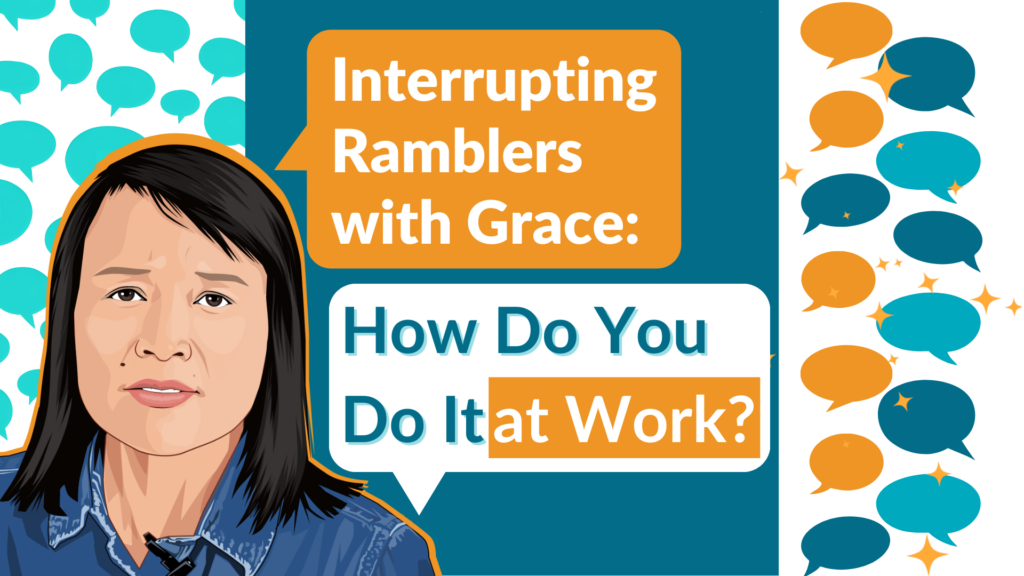 Interrupting ramblers at work title card with illustration of a woman