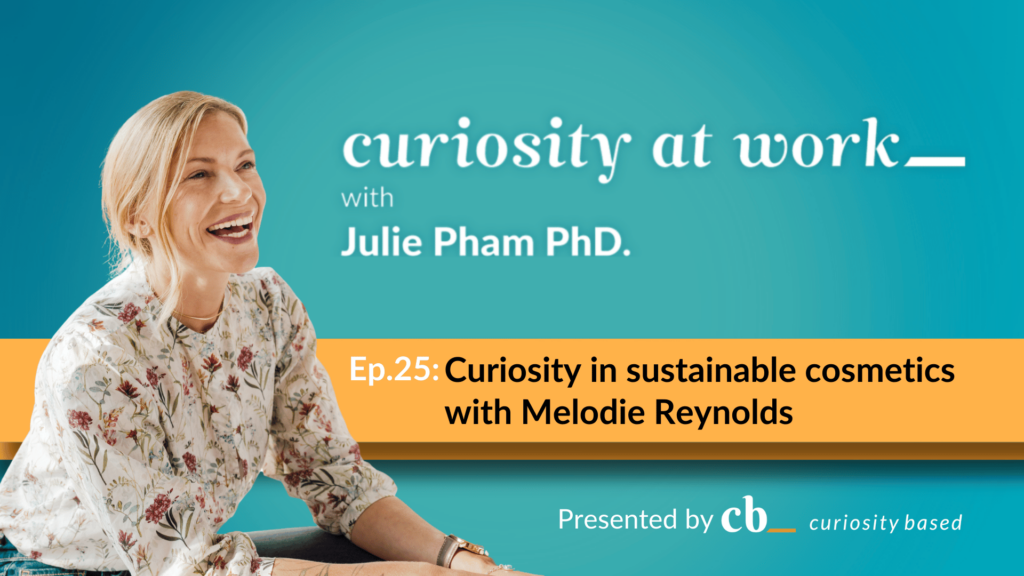 Melodie Reynolds image on a banner for Curiosity at Work podcast